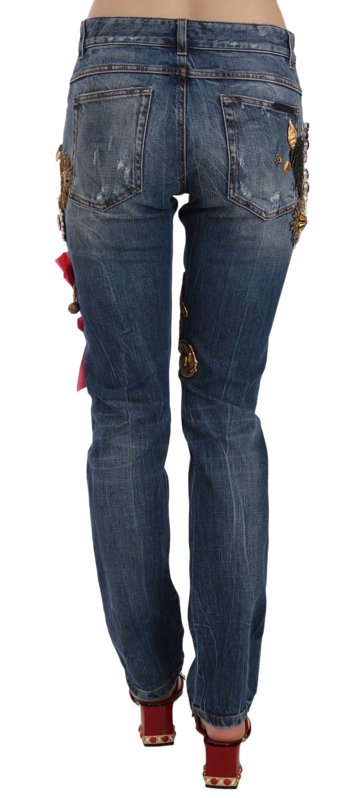 Jewel Embroidered Skinny Denim