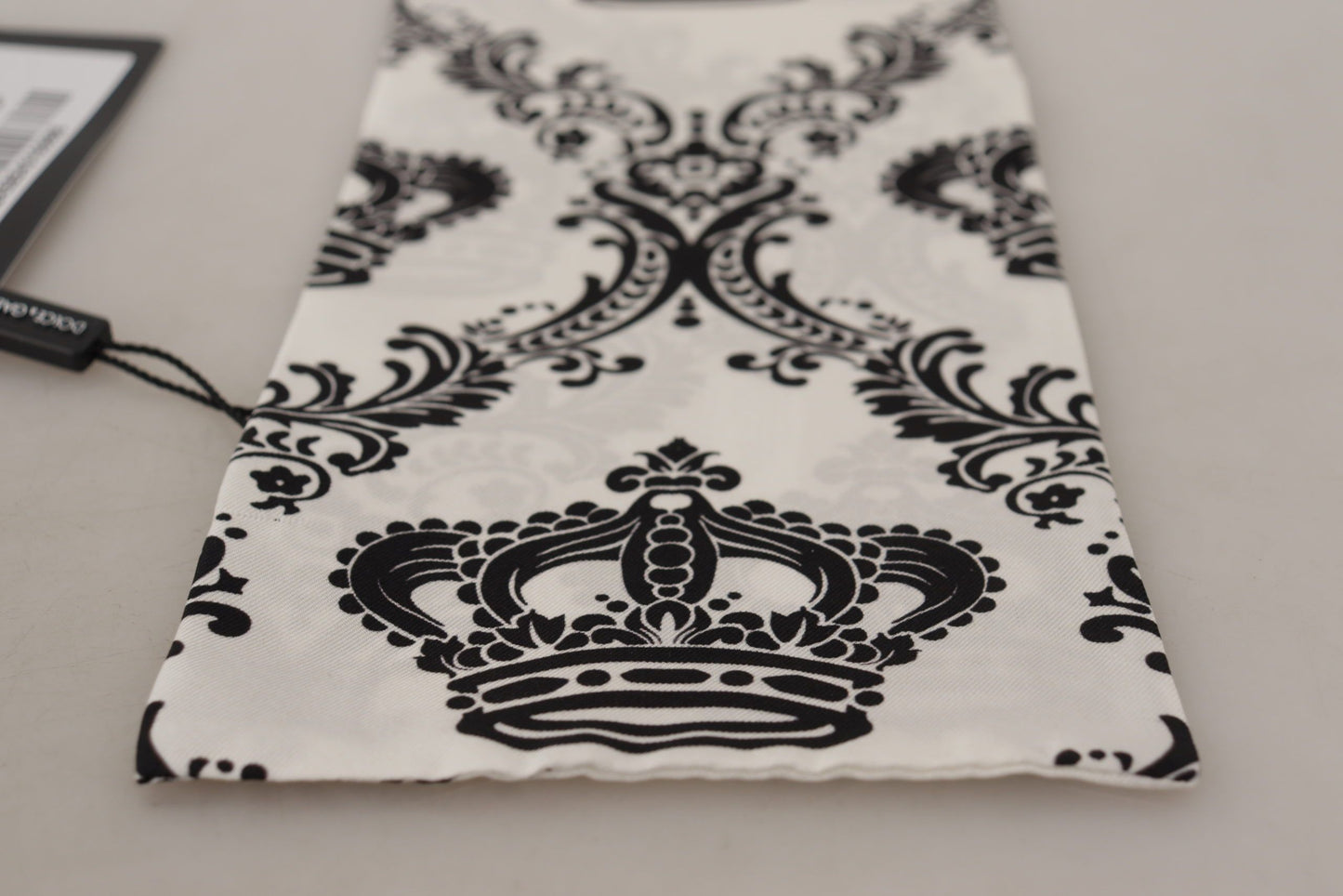 Regal Silk Men's Scarf with Crown Motif