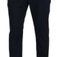 Blue Striped Men Formal Pants