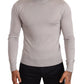 Gray Cashmere Turtleneck Pullover Sweater