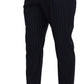 Blue Striped Men Formal Pants