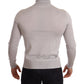 Gray Cashmere Turtleneck Pullover Sweater