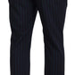 Blue Striped Men Formal Pants