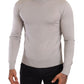 Gray Cashmere Turtleneck Pullover Sweater