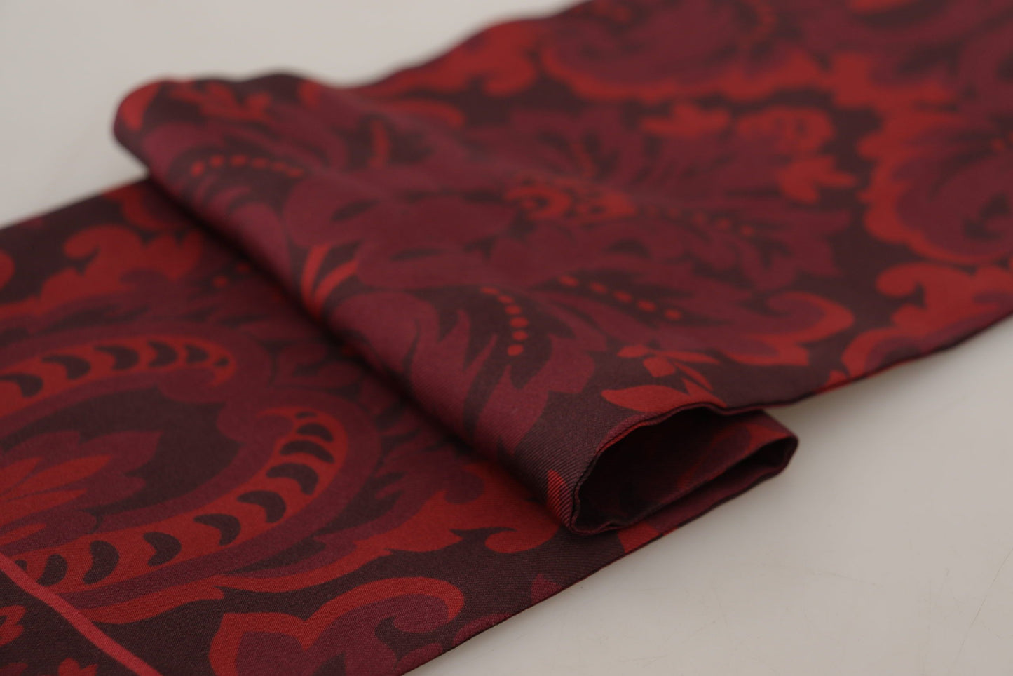 Elegant Maroon Silk Fringed Men's Scarf