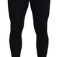 Black Nylon Slim Fit Stretch Pants