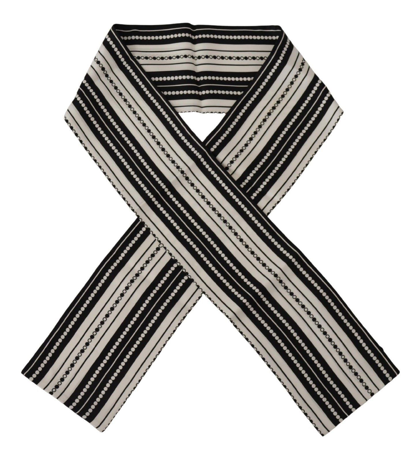 Elegant Silk Men's Scarf Black and White