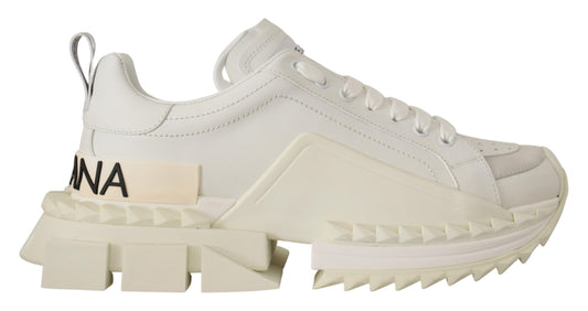 Chic White Super Queen Leather Sneakers