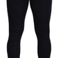 Black Nylon Slim Fit Stretch Pants