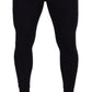 Black Nylon Slim Fit Stretch Pants