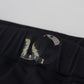 Black Nylon Slim Fit Stretch Pants