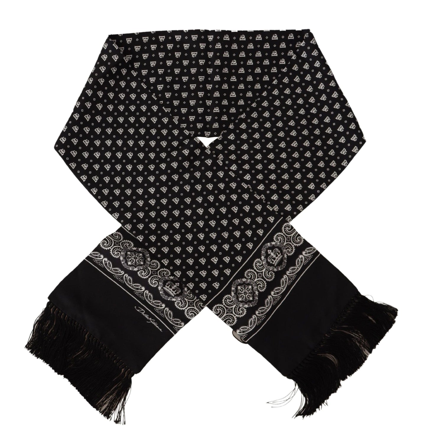 Elegant Black Silk Men's Scarf