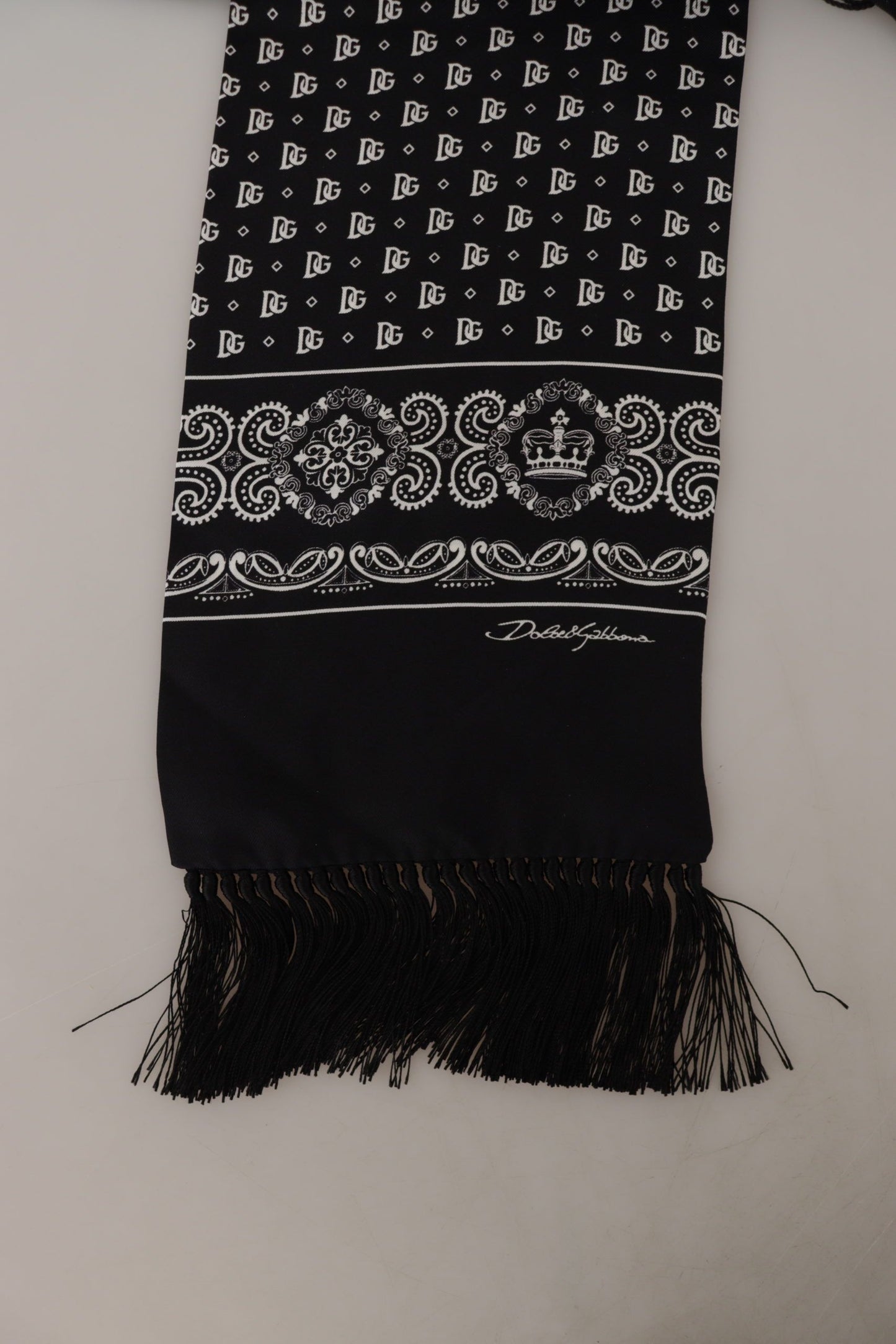 Elegant Black Silk Men's Scarf