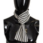 Elegant Silk Men's Scarf Black and White Stripes