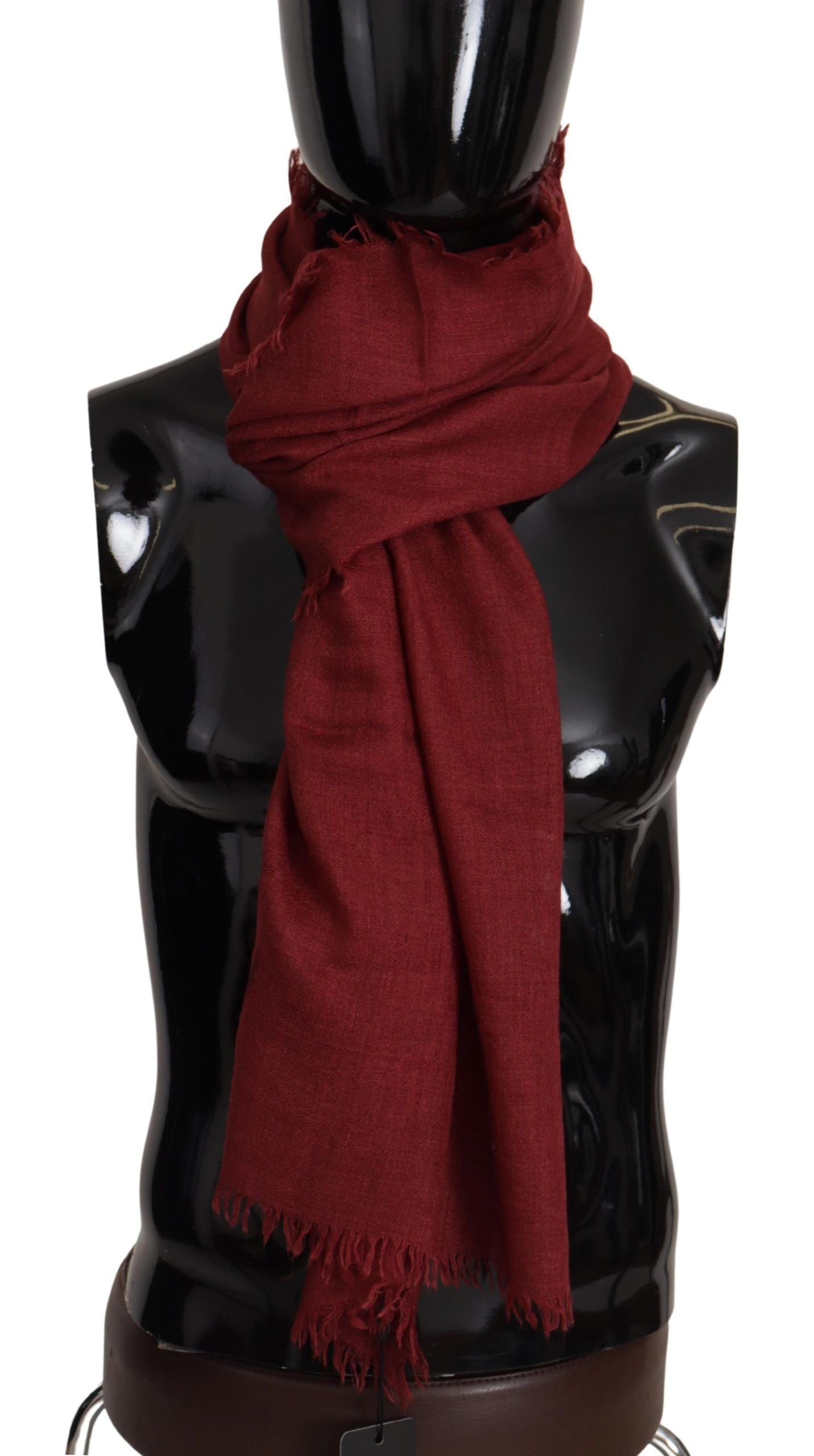 Elegant Red Cashmere-Silk Men's Scarf