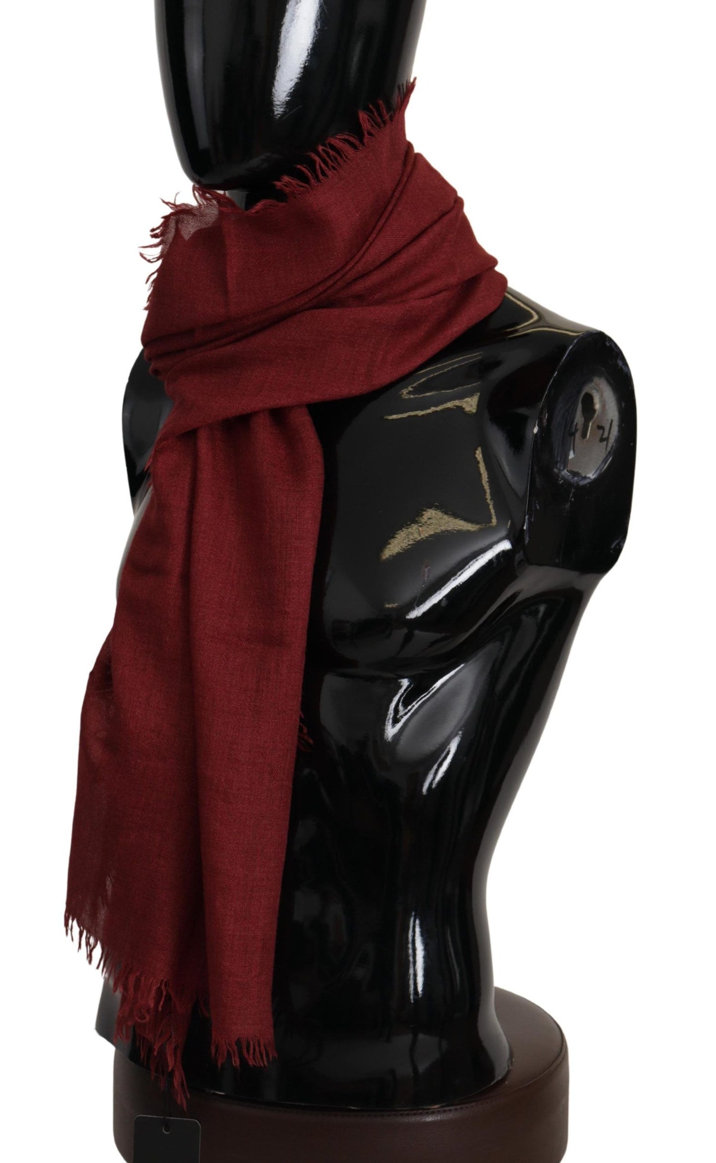 Elegant Red Cashmere-Silk Men's Scarf