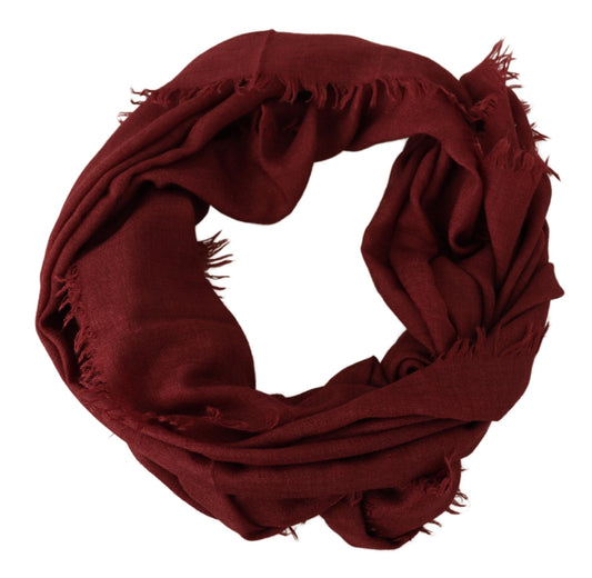 Elegant Red Cashmere-Silk Men's Scarf