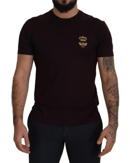 Elegant Bordeaux Crewneck Cotton Tee