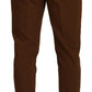 Brown Wool Chino Skinny Men Pants