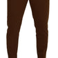 Brown Wool Chino Skinny Men Pants