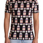 Elegant Multicolor Motive Crewneck T-Shirt