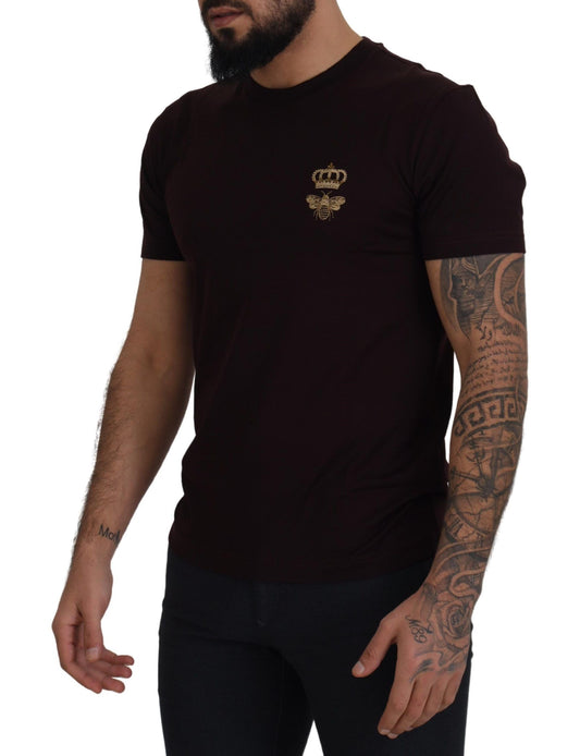 Elegant Bordeaux Crewneck Cotton Tee