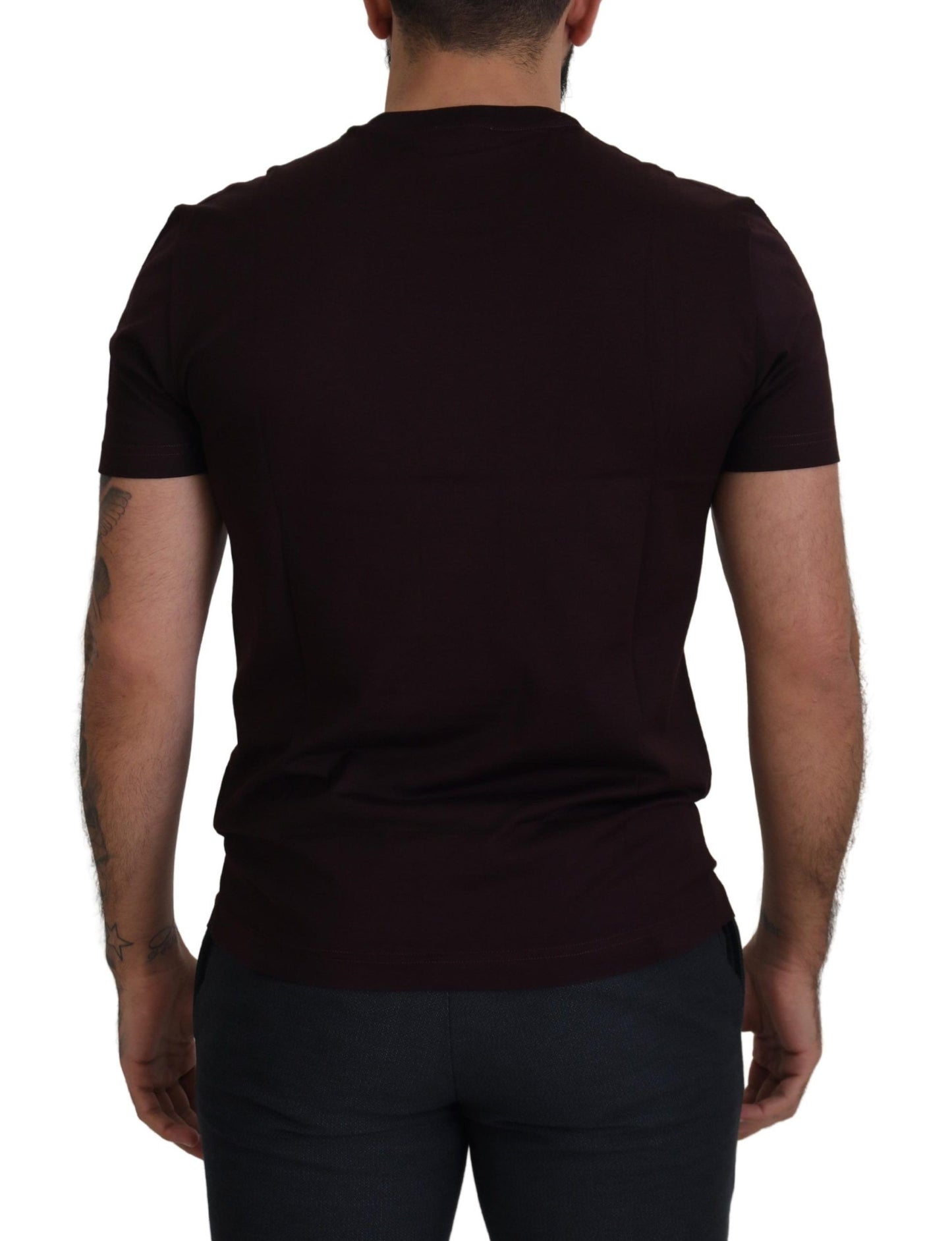 Elegant Bordeaux Crewneck Cotton Tee