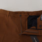 Brown Wool Chino Skinny Men Pants