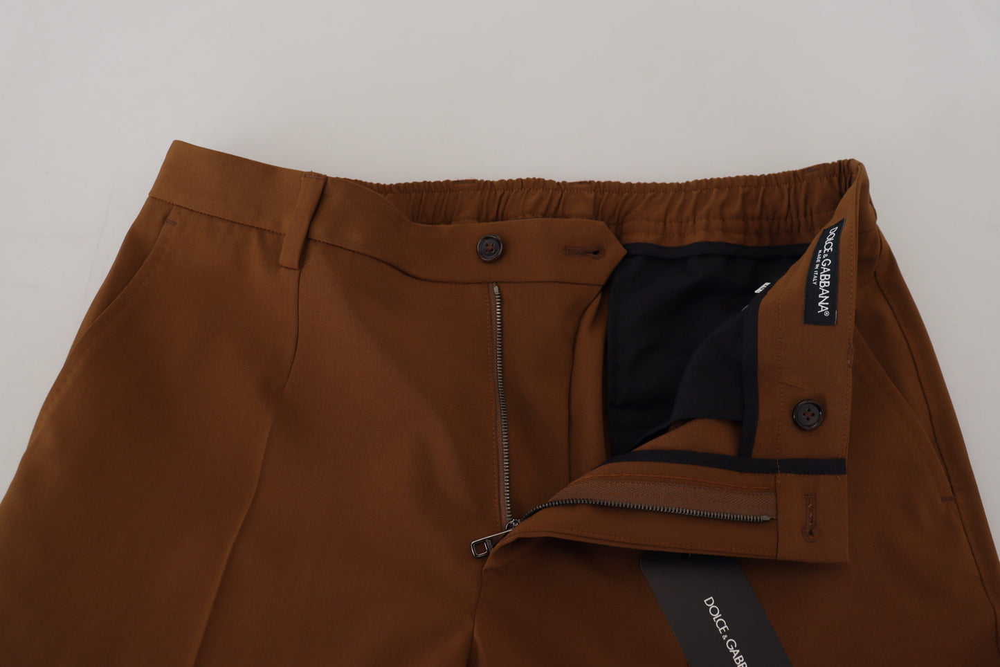 Brown Wool Chino Skinny Men Pants