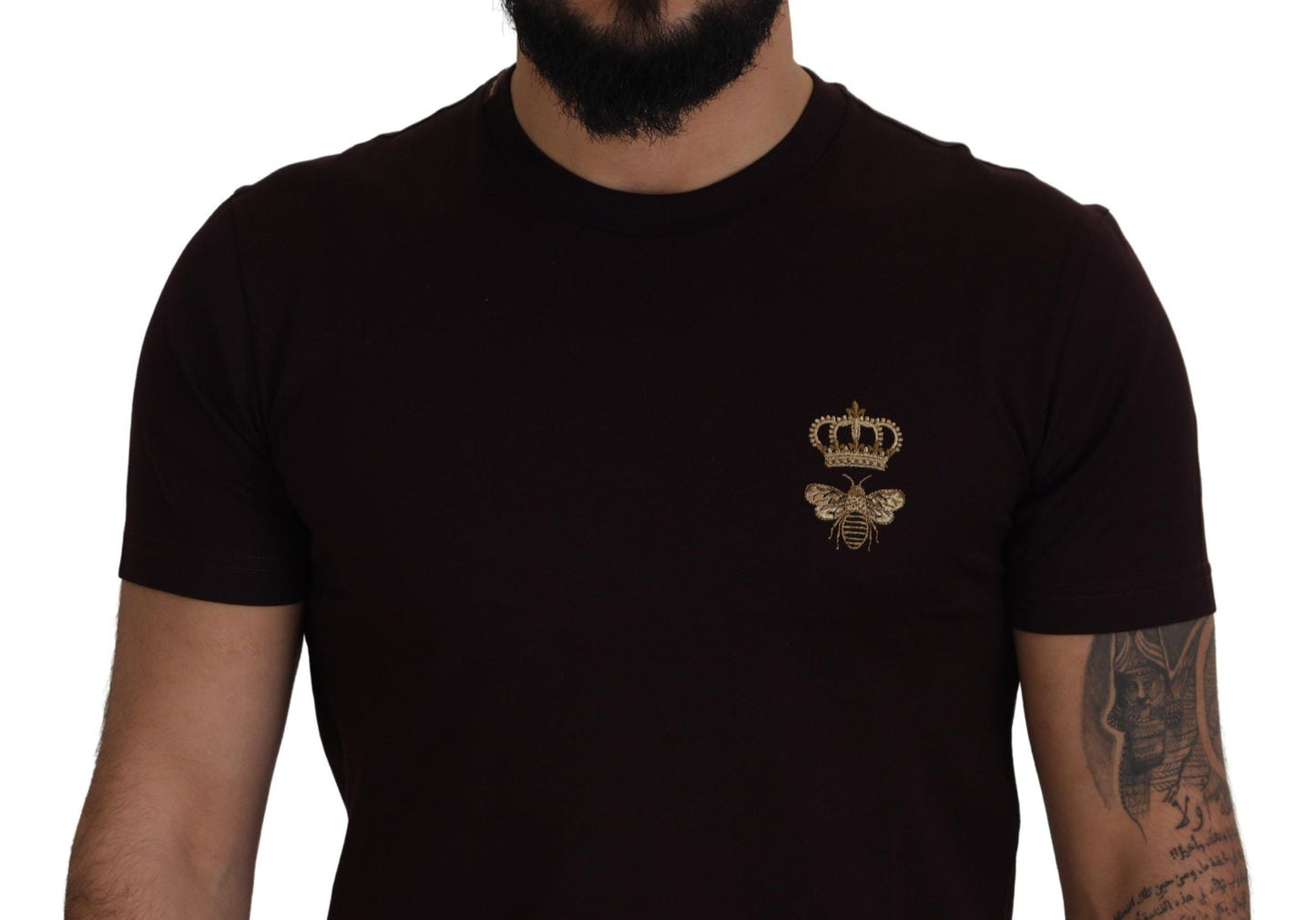 Elegant Bordeaux Crewneck Cotton Tee