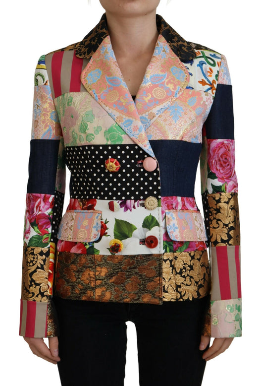 Elegant Multicolor Patchwork Blazer