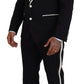 Elegant Black and White Slim Fit Three Piece Suit