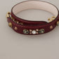 Elegant Python Leather Bag Strap in Bordeaux