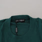 Regal Green Wool-Silk Blend Crewneck Sweater