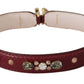 Elegant Python Leather Bag Strap in Bordeaux