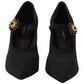 Stunning Black Appliqué Mary Jane Pumps