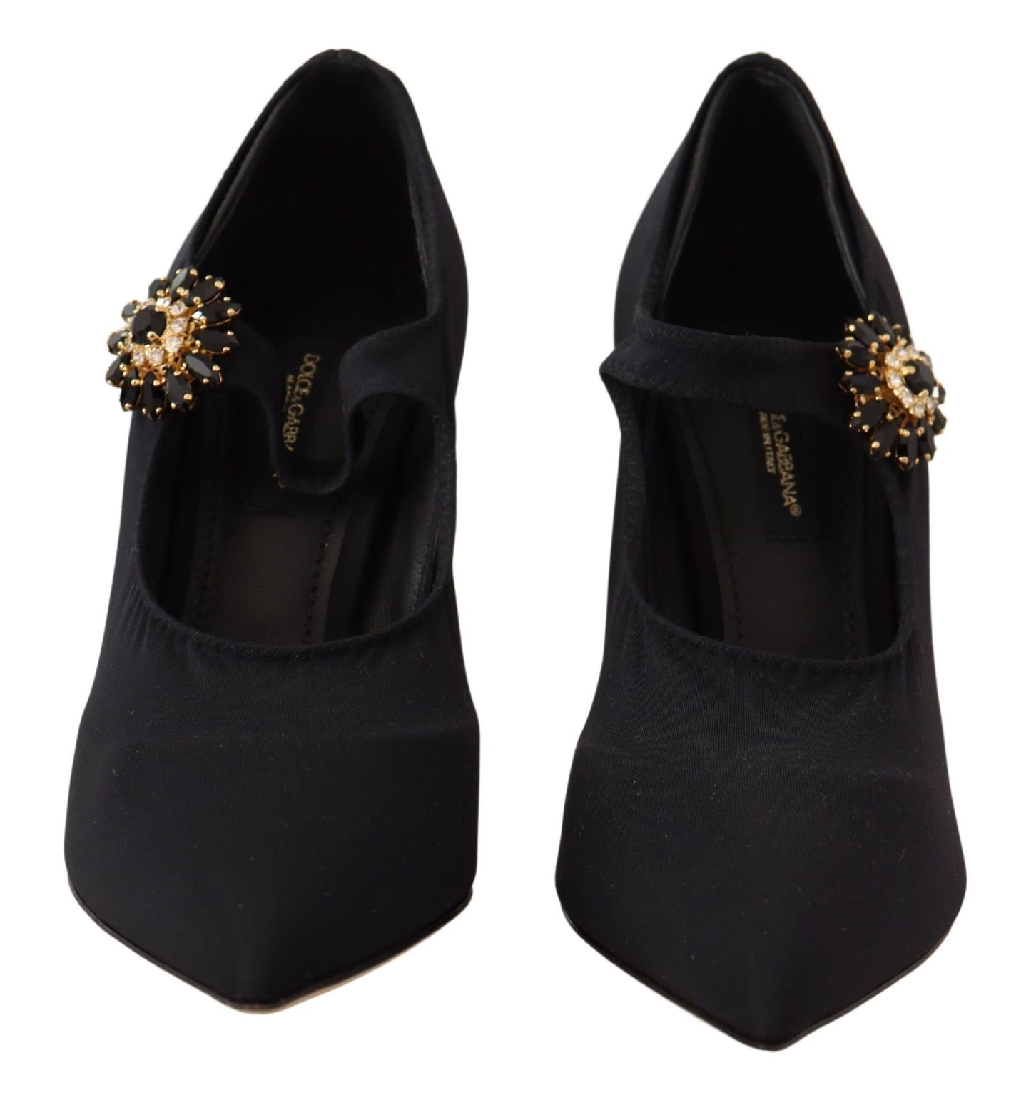 Stunning Black Appliqué Mary Jane Pumps