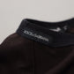 Elegant Brown Crewneck Cotton Sweater