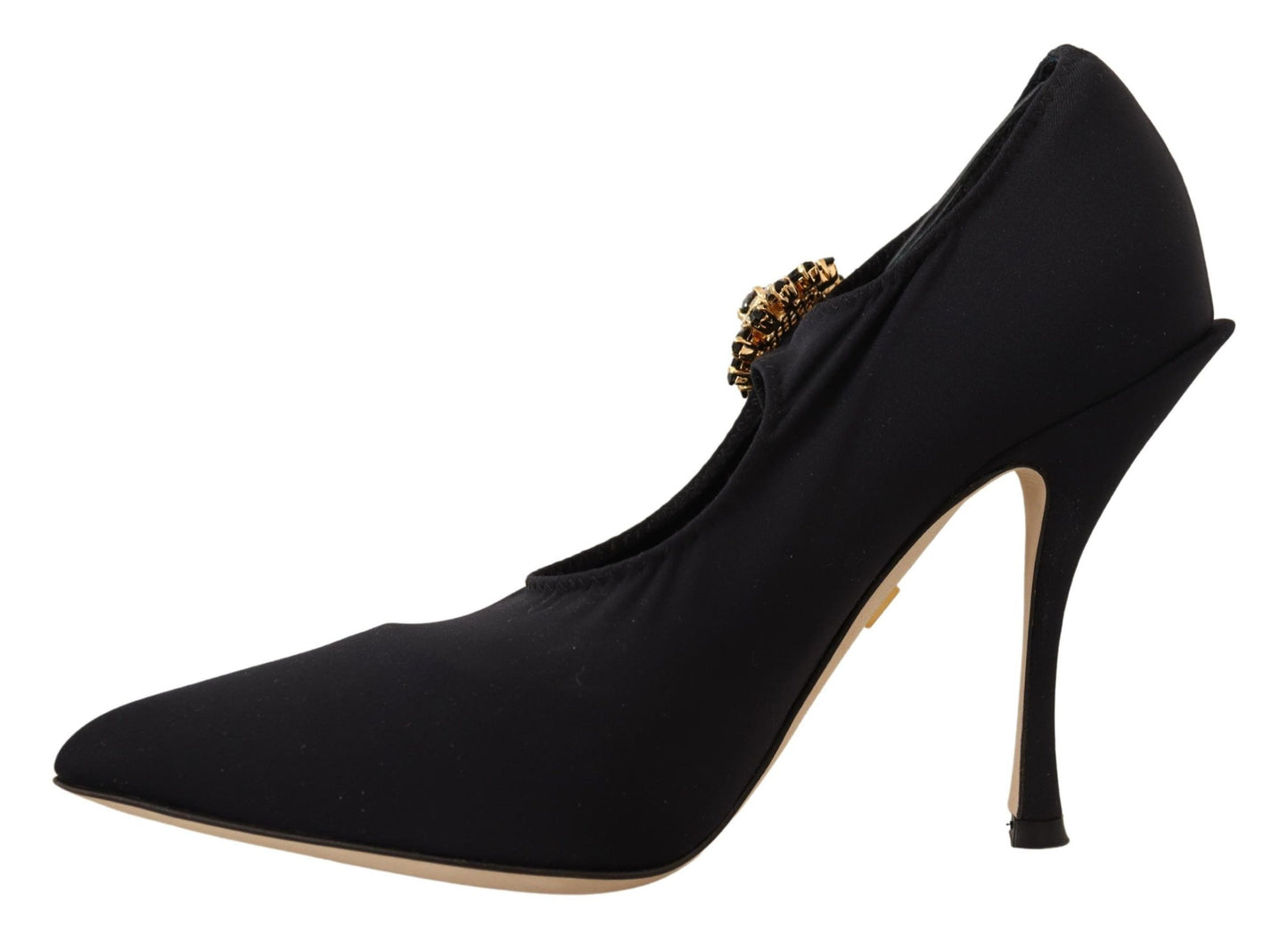 Stunning Black Appliqué Mary Jane Pumps