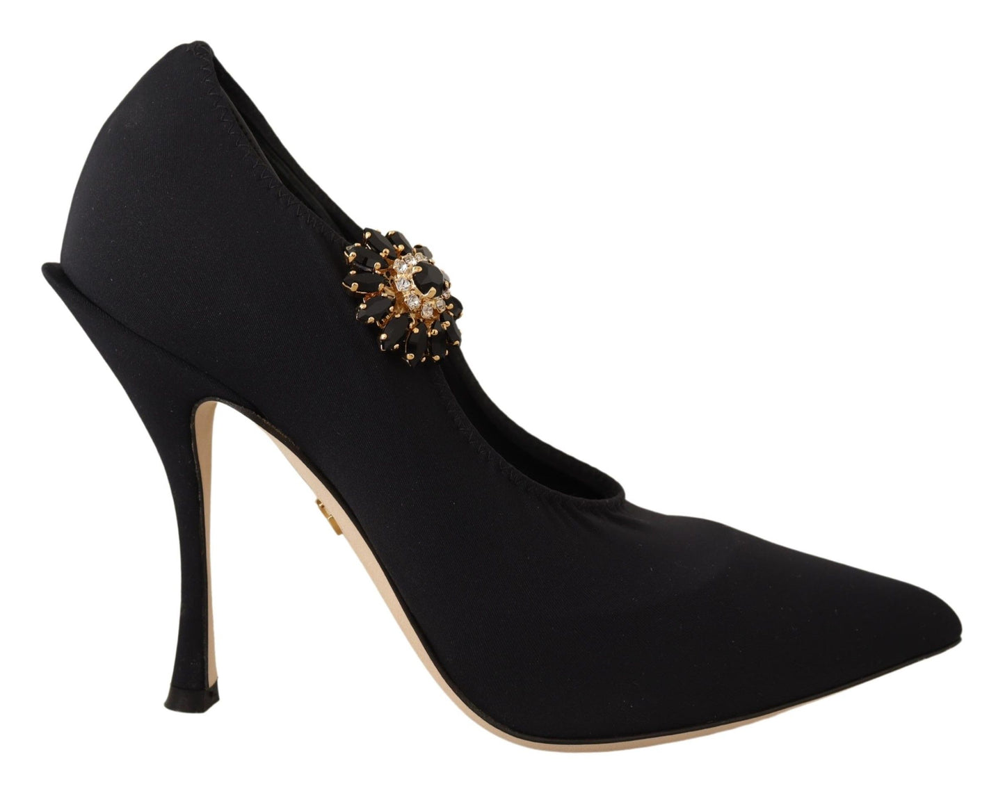 Stunning Black Appliqué Mary Jane Pumps