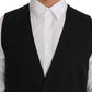 Sleek Gray Wool Blend Formal Vest