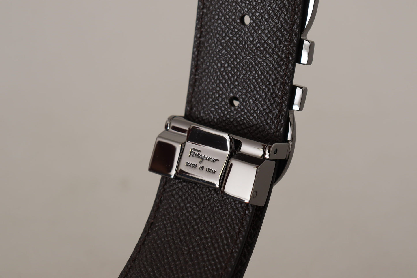 Elegant Reversible Leather Belt - Silver Buckle