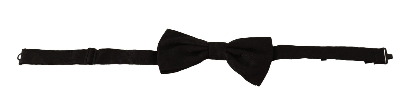 Elegant Black Silk Bow Tie