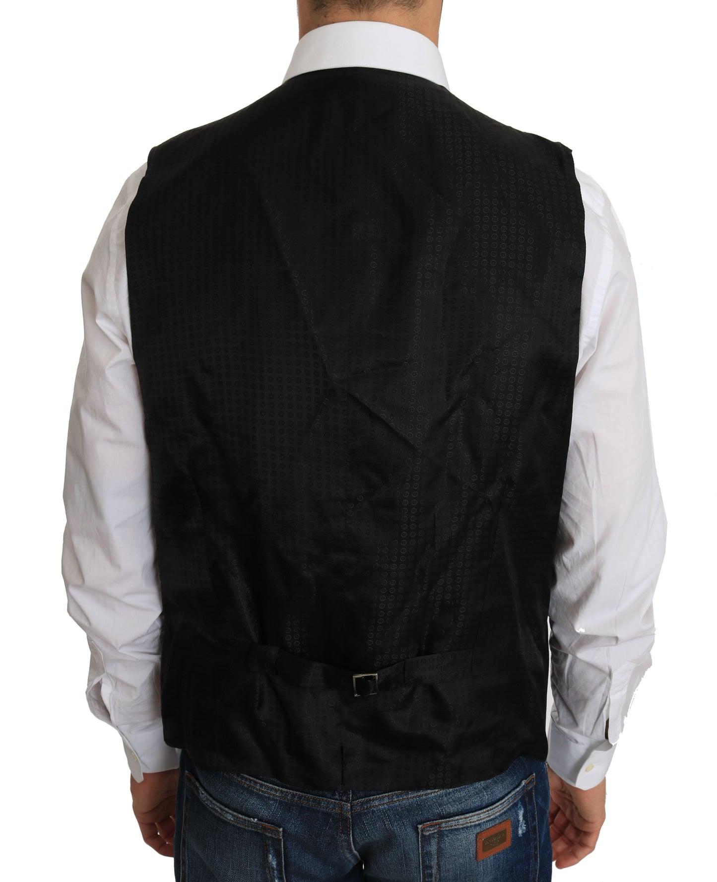 Elegant Black Formal Wool Blend Vest