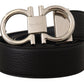Reversible Marine Blue and Black Calf Leather Belt