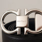 Reversible Marine Blue and Black Calf Leather Belt