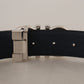 Reversible Marine Blue and Black Calf Leather Belt