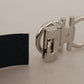 Reversible Marine Blue and Black Calf Leather Belt