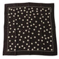 Black Silk Dotted Square Bandana Handkerchief Scarf