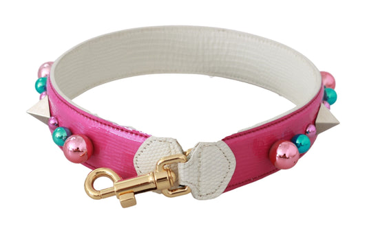 Elegant Pink Leather Shoulder Strap Accessory